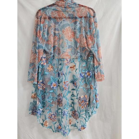 Ruby Rd. Sheer Floral Patterned Cardigan Size S - Picture 2 of 5